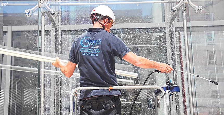 Film protection de vitrine magasin